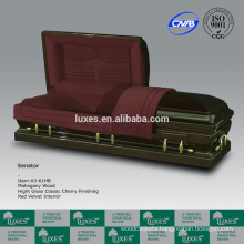 Graceful Funeral Casket Classic Cherry Finish Casket